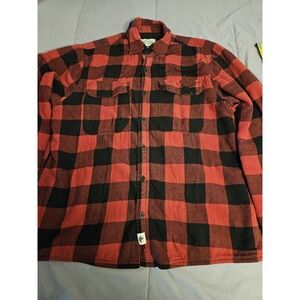 Boston Traders Shirt Mens Large Flannel Lumberjack Red‎ Plaid Longsleeve Shacket